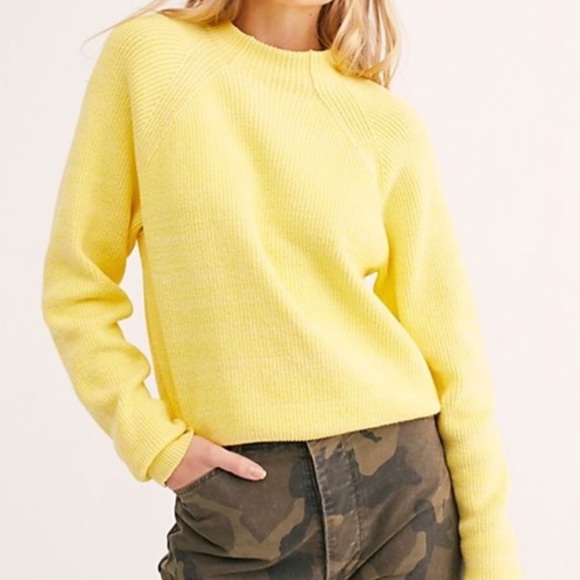 Free People Yellow Too Good Pullover Sweater - Picture 2 of 7